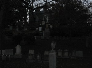 Graves at Dusk at Mount Auburn Cemetery