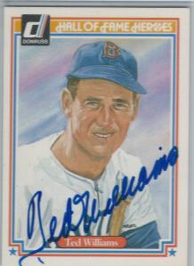 Ted Williams Signed Card